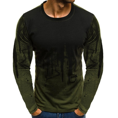 FLYFIREFLY Men Camouflage Printed  Male T Shirt Bottoms Top Tee Male Hiphop Streetwear Long Sleeve Fitness Tshirts - RELEVAZA