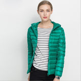 Winter Women Ultra Light Down Jacket White Duck Down Hooded Jackets Long Sleeve Warm Coat Parka Female Solid Portable Outwear - RELEVAZA