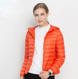 Winter Women Ultra Light Down Jacket White Duck Down Hooded Jackets Long Sleeve Warm Coat Parka Female Solid Portable Outwear - RELEVAZA