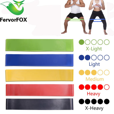 5 Colors Yoga Resistance Rubber Bands Indoor Outdoor Fitness Equipment 0.35mm-1.1mm Pilates Sport Training Workout Elastic Bands - RELEVAZA