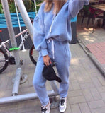 2018 Autumn Tracksuit Long Sleeve Thicken Hooded Sweatshirts 2 Piece Set Casual Sport Suit Women Tracksuit Set - RELEVAZA