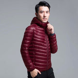 QUANBO Brand Autumn Winter Light Down Jacket Men's Fashion Hooded Short Large Ultra-thin Lightweight Youth Slim Coat 5XL - RELEVAZA
