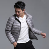 QUANBO Brand Autumn Winter Light Down Jacket Men's Fashion Hooded Short Large Ultra-thin Lightweight Youth Slim Coat 5XL - RELEVAZA