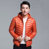 QUANBO Brand Autumn Winter Light Down Jacket Men's Fashion Hooded Short Large Ultra-thin Lightweight Youth Slim Coat 5XL - RELEVAZA