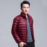 QUANBO Brand Autumn Winter Light Down Jacket Men's Fashion Hooded Short Large Ultra-thin Lightweight Youth Slim Coat 5XL - RELEVAZA