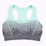 THUNSHION Sports Bra High Stretch Breathable Top Fitness Women Padded for Running Yoga Gym Seamless Crop Bra Gradient Sport Bra - RELEVAZA
