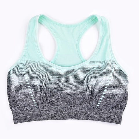 THUNSHION Sports Bra High Stretch Breathable Top Fitness Women Padded for Running Yoga Gym Seamless Crop Bra Gradient Sport Bra - RELEVAZA