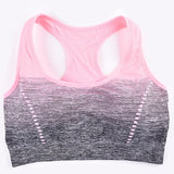 THUNSHION Sports Bra High Stretch Breathable Top Fitness Women Padded for Running Yoga Gym Seamless Crop Bra Gradient Sport Bra - RELEVAZA