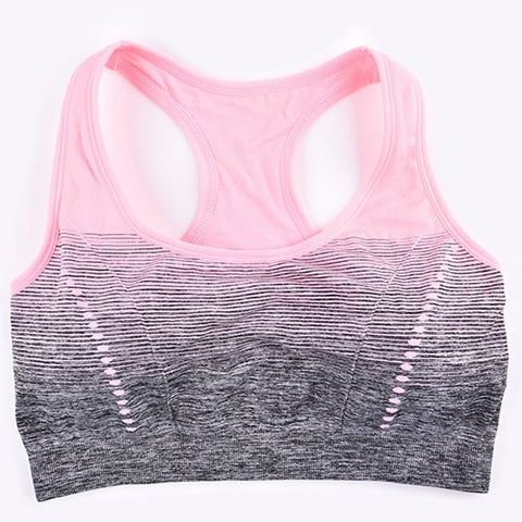 THUNSHION Sports Bra High Stretch Breathable Top Fitness Women Padded for Running Yoga Gym Seamless Crop Bra Gradient Sport Bra - RELEVAZA
