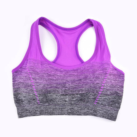 THUNSHION Sports Bra High Stretch Breathable Top Fitness Women Padded for Running Yoga Gym Seamless Crop Bra Gradient Sport Bra - RELEVAZA