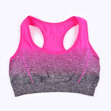 THUNSHION Sports Bra High Stretch Breathable Top Fitness Women Padded for Running Yoga Gym Seamless Crop Bra Gradient Sport Bra - RELEVAZA