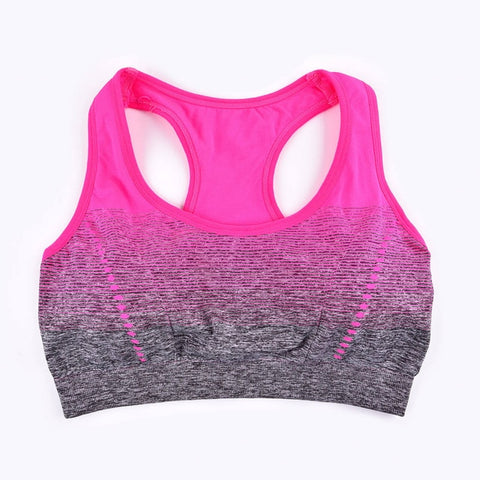 THUNSHION Sports Bra High Stretch Breathable Top Fitness Women Padded for Running Yoga Gym Seamless Crop Bra Gradient Sport Bra - RELEVAZA
