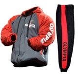 Sweatshirt Men Tracksuit Men Set Sweat New 2018 Brand Autumn Winter Fleece 2PCS Stand Collar Fleece Patchwork Casual Hoodie Men - RELEVAZA