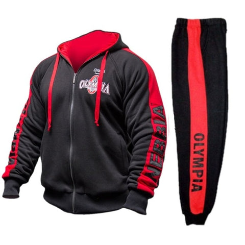 Sweatshirt Men Tracksuit Men Set Sweat New 2018 Brand Autumn Winter Fleece 2PCS Stand Collar Fleece Patchwork Casual Hoodie Men - RELEVAZA
