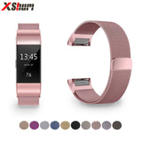 XShum Metal Stainless Strap For Fitbit Charge 2 Band Milanese Loop Magnetic Fitbit charge 3 Strap Smart bracelet For Wrist strap - RELEVAZA