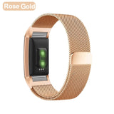 XShum Metal Stainless Strap For Fitbit Charge 2 Band Milanese Loop Magnetic Fitbit charge 3 Strap Smart bracelet For Wrist strap - RELEVAZA