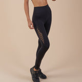 SALSPOR Seamless Shark Yoga Pants Women High Waist Stitching Hollow Sport Pants Female Running Training Fitness Gym Leggings - RELEVAZA