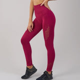 SALSPOR Seamless Shark Yoga Pants Women High Waist Stitching Hollow Sport Pants Female Running Training Fitness Gym Leggings - RELEVAZA