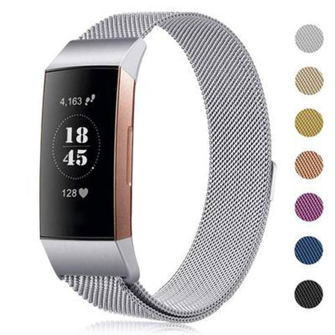 New Milanese loop strap For Fitbit charge 3 watch band  smart bracelet stainless steel belt sports watch strap wrist band - RELEVAZA