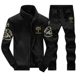 Tracksuits Men Polyester Sweatshirt Sporting Fleece 2019 Gyms Spring Jacket + Pants Casual Men's Track Suit Sportswear Fitness - RELEVAZA
