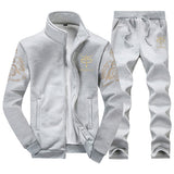 Tracksuits Men Polyester Sweatshirt Sporting Fleece 2019 Gyms Spring Jacket + Pants Casual Men's Track Suit Sportswear Fitness - RELEVAZA