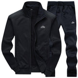 Tracksuits Men Polyester Sweatshirt Sporting Fleece 2019 Gyms Spring Jacket + Pants Casual Men's Track Suit Sportswear Fitness - RELEVAZA