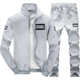 Tracksuits Men Polyester Sweatshirt Sporting Fleece 2019 Gyms Spring Jacket + Pants Casual Men's Track Suit Sportswear Fitness - RELEVAZA