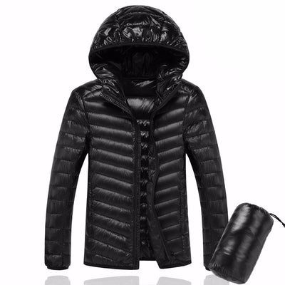 2019 Men Hooded ultraLight White Duck Down Jacket Warm Jacket Line Portable Package men pack jacket - RELEVAZA
