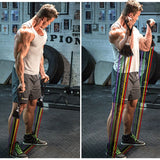 New 14Pcs Resistance Bands Set Yoga Exercise Fitness Band Rubber Loop Tube Bands Gym  Fitness Exercise Pilates Yoga Brick - RELEVAZA