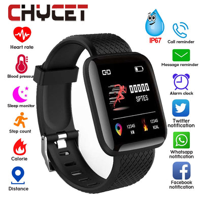 Smart Bracelet Blood Pressure Measurement Waterproof Fitness Tracker Watch Heart Rate Monitor Pedometer Smart Band Women Men - RELEVAZA