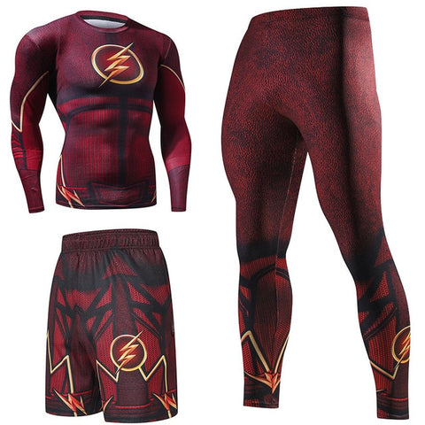 Superhero Compression Tracksuits Men's Sport Suit Quick Dry Running sets Clothes Sports Joggers Training Gym Fitness Man Set - RELEVAZA