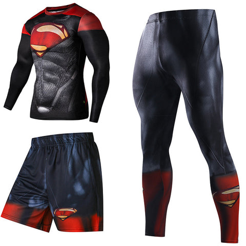 Superhero Compression Tracksuits Men's Sport Suit Quick Dry Running sets Clothes Sports Joggers Training Gym Fitness Man Set - RELEVAZA