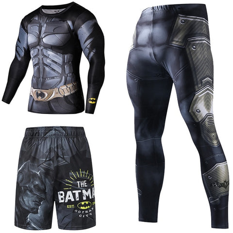 Superhero Compression Tracksuits Men's Sport Suit Quick Dry Running sets Clothes Sports Joggers Training Gym Fitness Man Set - RELEVAZA