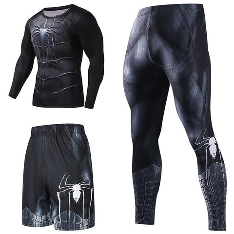 Superhero Compression Tracksuits Men's Sport Suit Quick Dry Running sets Clothes Sports Joggers Training Gym Fitness Man Set - RELEVAZA