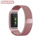 XShum Metal Stainless Strap For Fitbit Charge 2 Band Milanese Loop Magnetic Fitbit charge 3 Strap Smart bracelet For Wrist strap - RELEVAZA