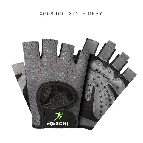 REXCHI Professional Gym Fitness Gloves Power Weight Lifting Women Men Crossfit Workout Bodybuilding Half Finger Hand Protector - RELEVAZA