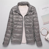 Sanishroly 2018 New Autumn Winter Women Thin White Duck Down Jacket Parka Female Ultra Light Down Coat Short Tops Plus Size S268 - RELEVAZA
