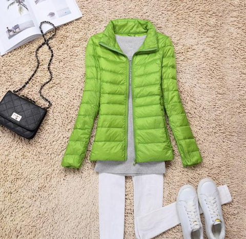 Sanishroly 2018 New Autumn Winter Women Thin White Duck Down Jacket Parka Female Ultra Light Down Coat Short Tops Plus Size S268 - RELEVAZA