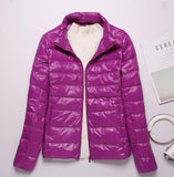 Sanishroly 2018 New Autumn Winter Women Thin White Duck Down Jacket Parka Female Ultra Light Down Coat Short Tops Plus Size S268 - RELEVAZA