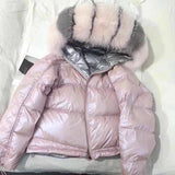 Real Fur Coat Natural Fox Fur Collar 2019 Winter Jacket Women Loose Short Down Coat White Duck Down Jacket Thick Warm Down Parka - RELEVAZA