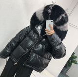 Real Fur Coat Natural Fox Fur Collar 2019 Winter Jacket Women Loose Short Down Coat White Duck Down Jacket Thick Warm Down Parka - RELEVAZA