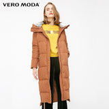 Vero Moda new detachable rabbit fur hooded long down jacket women | 318312503 - RELEVAZA