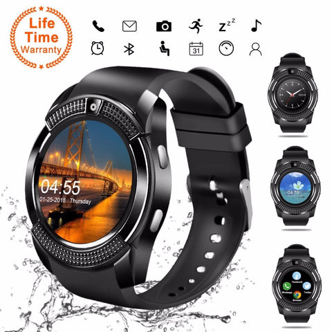 V8 SmartWatch Bluetooth Smartwatch Touch Screen Wrist Watch with Camera/SIM Card Slot, Waterproof Smart Watch DZ09 X6 VS M2 A1 - RELEVAZA