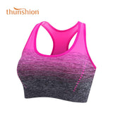 THUNSHION Sports Bra High Stretch Breathable Top Fitness Women Padded for Running Yoga Gym Seamless Crop Bra Gradient Sport Bra - RELEVAZA