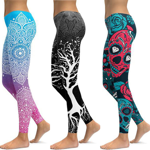 LI-FI Print Yoga Pants Women Unique Fitness Leggings Workout Sports Running Leggings Sexy Push Up Gym Wear Elastic Slim Pants - RELEVAZA